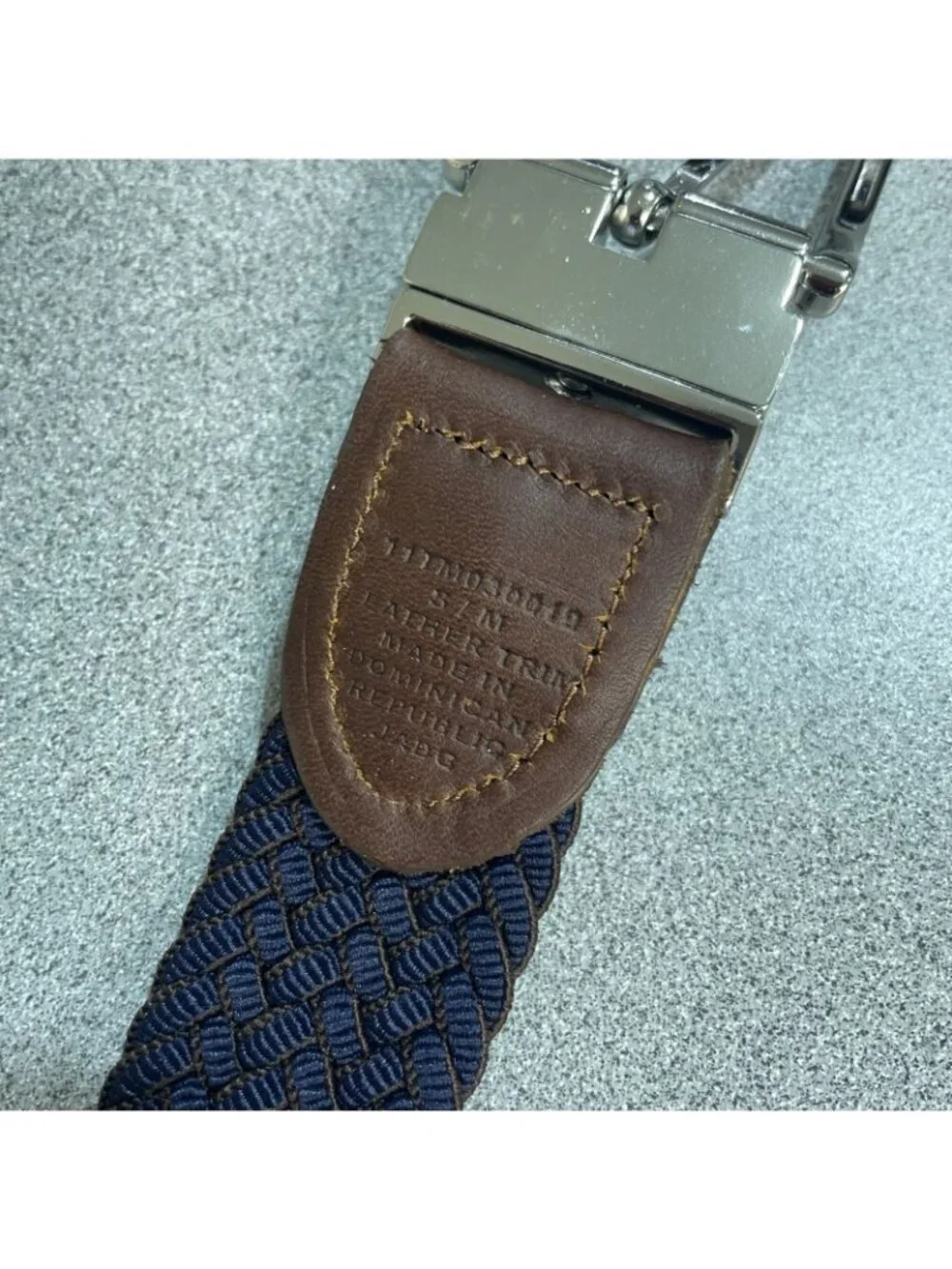 NWT Tommy Bahama Men's S/M  Stretch Reversible Belt With Leather Trim Brown Navy